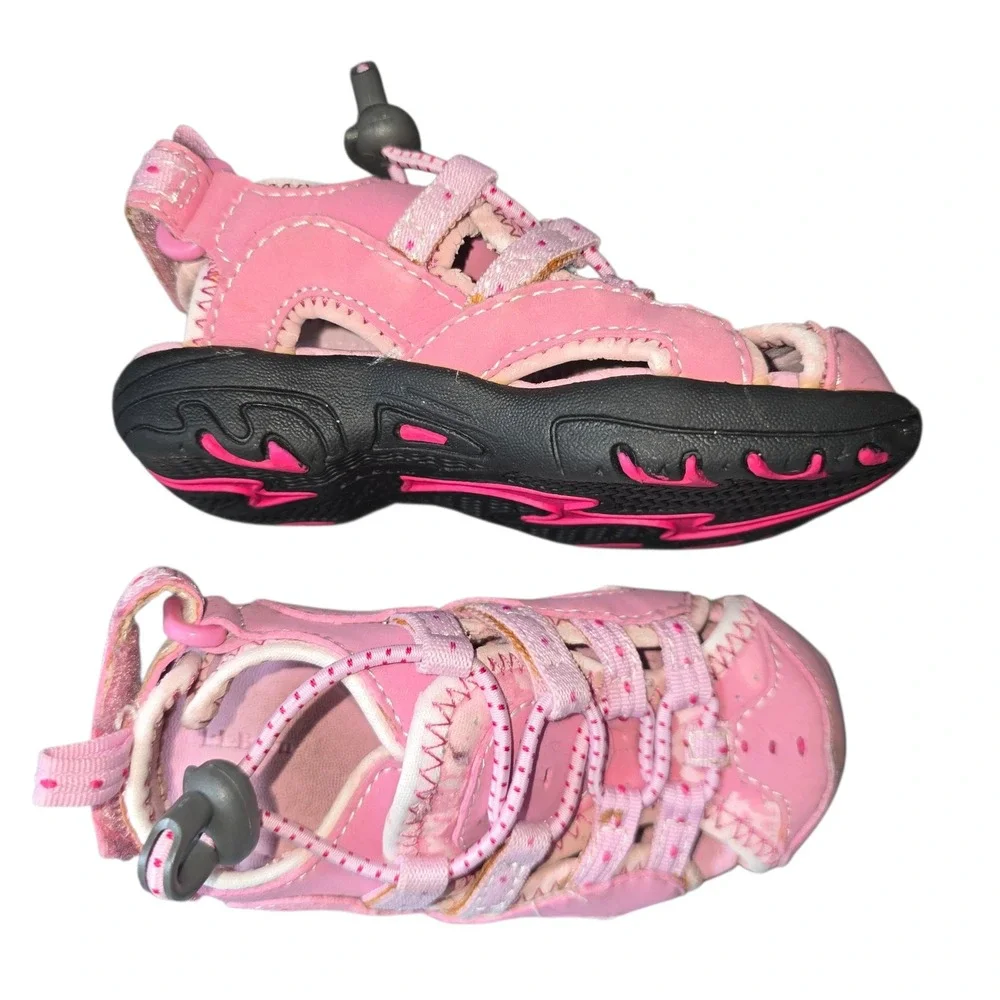 LL Bean Toddler Girls Pink‎ Closed Toe Water Sandals Shoes Size 5 Toggle Strap